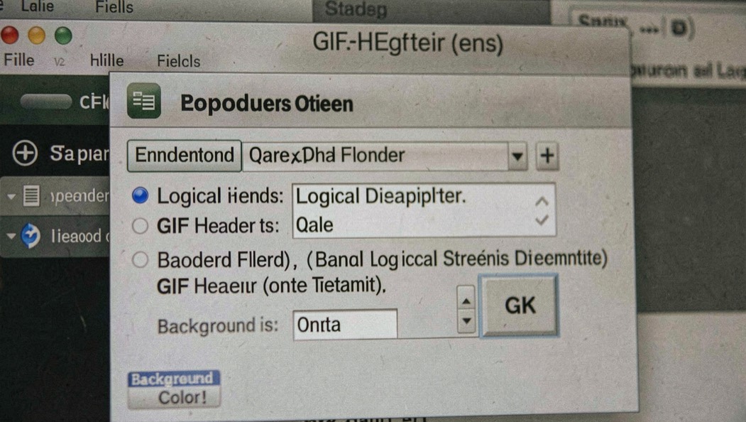 GIF logical screen descriptor with background color and pixel aspect notes